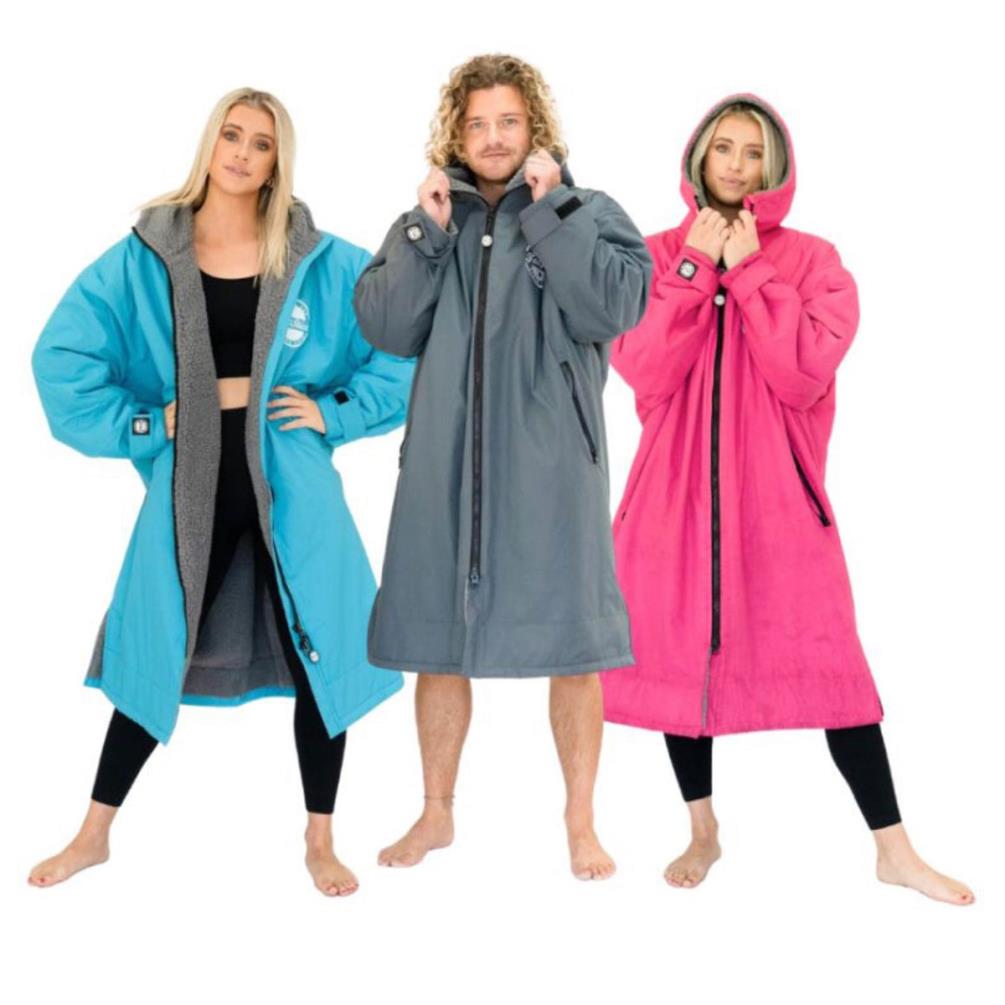 FatStick Weatherproof Fleeced Dry Changing Robe - Black Extra Image 2